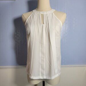 Banana Republic XXS Petite Bright White High Neck Lightweight Sleeveless Bouse